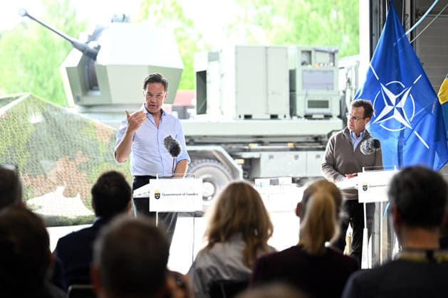 Mark Rutte - Ulf Kristersson joint press conference in Sweden REVINGEBY, SWEDEN - MAY 21: NATO Secretary General Mark Rutte and Swedish Prime Minister Ulf Kristersson hold a joint press conference at the Swedish Civil Defense and Resilience Agency training center in Revingeby, Sweden on May 21, 2026 as part of NATO Foreign Ministers Meeting. Dursun Aydemir Anadolu Revingeby Sweden. Editorial use only. Please get in touch for any other usage.  Copyright: x2026xAnadoluxDursunxAydemirx