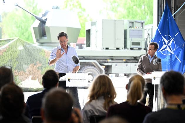 Mark Rutte - Ulf Kristersson joint press conference in Sweden REVINGEBY, SWEDEN - MAY 21: NATO Secretary General Mark Rutte and Swedish Prime Minister Ulf Kristersson hold a joint press conference at the Swedish Civil Defense and Resilience Agency training center in Revingeby, Sweden on May 21, 2026 as part of NATO Foreign Ministers Meeting. Dursun Aydemir Anadolu Revingeby Sweden. Editorial use only. Please get in touch for any other usage.  Copyright: x2026xAnadoluxDursunxAydemirx