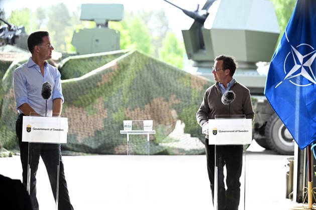Mark Rutte - Ulf Kristersson joint press conference in Sweden REVINGEBY, SWEDEN - MAY 21: NATO Secretary General Mark Rutte and Swedish Prime Minister Ulf Kristersson hold a joint press conference at the Swedish Civil Defense and Resilience Agency training center in Revingeby, Sweden on May 21, 2026 as part of NATO Foreign Ministers Meeting. Dursun Aydemir Anadolu Revingeby Sweden. Editorial use only. Please get in touch for any other usage.  Copyright: x2026xAnadoluxDursunxAydemirx
