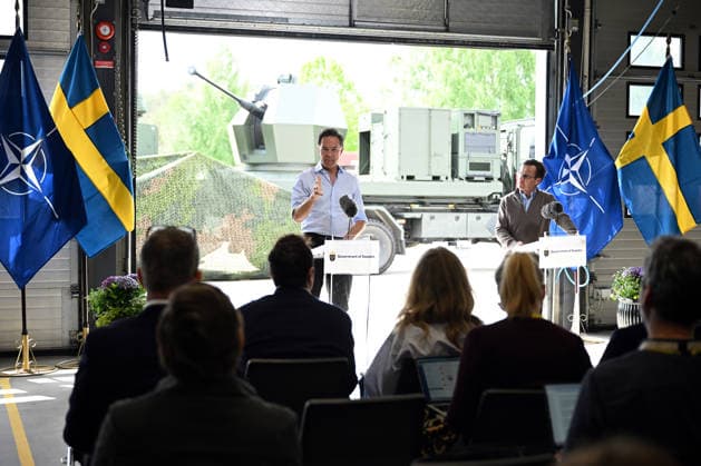 Mark Rutte - Ulf Kristersson joint press conference in Sweden REVINGEBY, SWEDEN - MAY 21: NATO Secretary General Mark Rutte and Swedish Prime Minister Ulf Kristersson hold a joint press conference at the Swedish Civil Defense and Resilience Agency training center in Revingeby, Sweden on May 21, 2026 as part of NATO Foreign Ministers Meeting. Dursun Aydemir Anadolu Revingeby Sweden. Editorial use only. Please get in touch for any other usage.  Copyright: x2026xAnadoluxDursunxAydemirx
