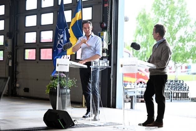 Mark Rutte - Ulf Kristersson joint press conference in Sweden REVINGEBY, SWEDEN - MAY 21: NATO Secretary General Mark Rutte and Swedish Prime Minister Ulf Kristersson hold a joint press conference at the Swedish Civil Defense and Resilience Agency training center in Revingeby, Sweden on May 21, 2026 as part of NATO Foreign Ministers Meeting. Dursun Aydemir Anadolu Revingeby Sweden. Editorial use only. Please get in touch for any other usage.  Copyright: x2026xAnadoluxDursunxAydemirx