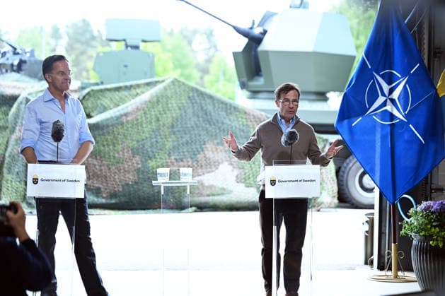 Mark Rutte - Ulf Kristersson joint press conference in Sweden REVINGEBY, SWEDEN - MAY 21: NATO Secretary General Mark Rutte and Swedish Prime Minister Ulf Kristersson hold a joint press conference at the Swedish Civil Defense and Resilience Agency training center in Revingeby, Sweden on May 21, 2026 as part of NATO Foreign Ministers Meeting. Dursun Aydemir Anadolu Revingeby Sweden. Editorial use only. Please get in touch for any other usage.  Copyright: x2026xAnadoluxDursunxAydemirx