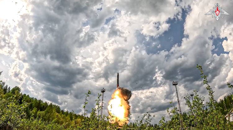 MAY 21, 2026: A RS-24 Yars missile system crew takes part in a nuclear exercise held by the Russian and Belarusian Armed Forces. Video grab. Best quality available. Russian Defence Ministry TASS  92832364