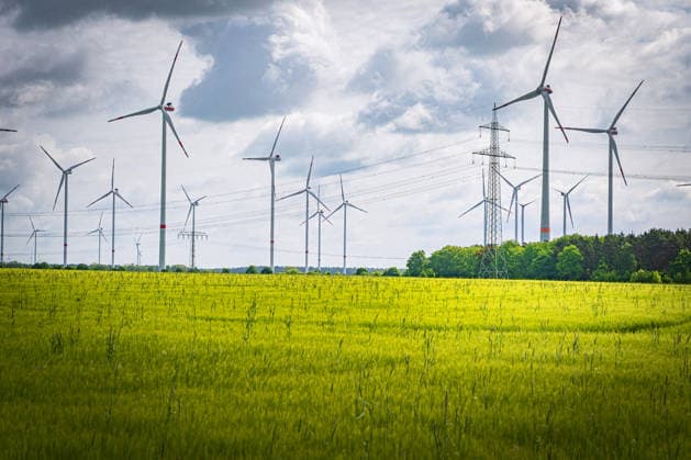 Brandenburg, Barnim district Wind turbines Wind farm Renewable energy Agriculture in Bernau district 21 05 2026 Brandenburg