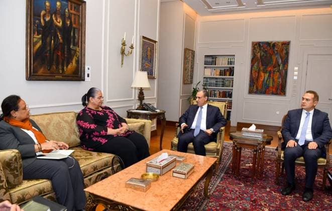 Egyptian Foreign Minister Badr Abdel-Aty met with the Special Representative of the UN Secretary-General for Libya and Head of the United Nations Support Mission in Libya (UNSMIL), Hanna Tetteh Egyptian Foreign Minister Badr Abdel-Aty met with the Special Representative of the UN Secretary-General for Libya and Head of the United Nations Support Mission in Libya (UNSMIL), Hanna Tetteh, during an official visit to Libya on May 21, 2020. Photo by Egyptian press Office apaimages Cairo Cairo Egypt 210526_Libya_EPO_00(1) Copyright: xapaimagesxEgyptianxPresidentxOfficex xapaimagesx