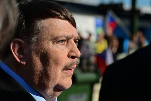 Memorial service for Holocaust held at site from which Jewish transports departed from Brno, kicking off Meeting Brno festival, attended by Sudeten German leader Bernd Posselt (pictured) in Brno, Czech Republic, May 21, 2026. (CTKxPhoto VaclavxSalek) CTKPhotoP2026052107727  CTKPhotoP2026052107727