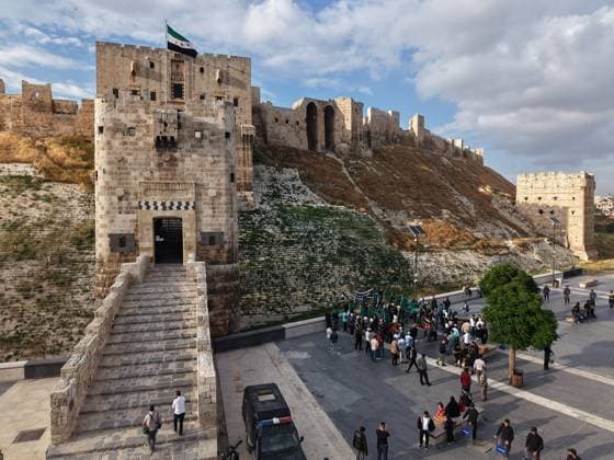 Syrian Circassians commemorate to mark the 162nd anniversary of their exile in Aleppo ALEPPO, SYRIA - MAY 21: Circassians gather to commemorate the 162nd anniversary of the 1864 Circassian Exile, holding memorial events and honoring those who lost their lives during the deportation, on May 21, 2026, in Aleppo, Syria. Participants held a moment of silence in front of the Aleppo Citadel, wearing black T-shirts and traditional Circassian clothing while carrying Circassian and Syrian flags. Kasim Yusuf Anadolu Aleppo Syria. Editorial use only. Please get in touch for any other usage.  Copyright: x2026xAnadoluxKasimxYusufx