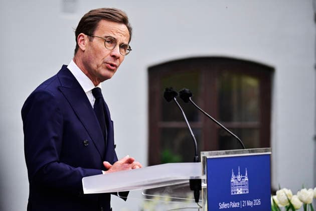 Prime Minister of Sweden, Ulf Kristersson, gives a speech before a dinner at Sofiero Castle in Helsingborg, Sweden, on Thursday May 21 2026, during the NATO Foreign Ministers meeting HELSINGBORG SWEDEN x50090x  Copyright: xJohanxNilsson TTx NATO FOREIGN MINISTERS MEETING SOFIERO Qnw6-cvFHDI