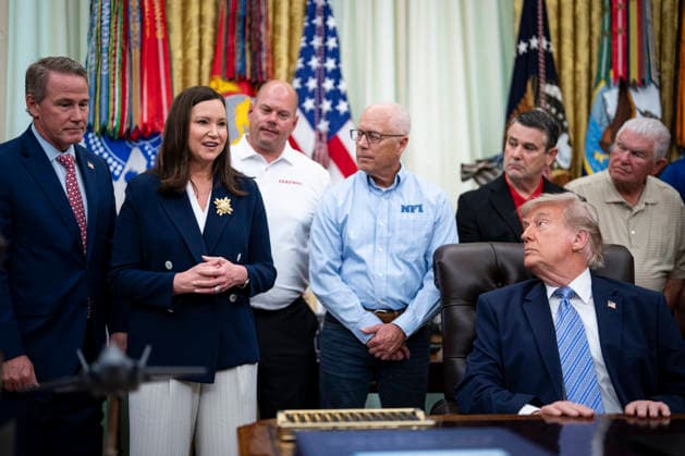 The White House WASHINGTON, DC - MAY 21: Sen. Jon Husted (R-Ohio), left, and Sen. Ashley Moody (R-Fla.), speaks at an event with U.S. President Donald Trump on May 21, 2026 in the Oval Office at the White House in Washington, D.C. Trump said he would rescind Biden-era regulations on refrigerators and air conditioners. (Photo by Al Drago for The Washington Post ABACAPRESS.COM) Washington DC United States  Copyright: xPool ABACAx