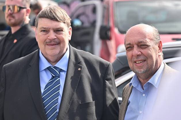 Memorial service for Holocaust held at site from which Jewish transports departed from Brno, kicking off Meeting Brno festival, attended by Sudeten German leader Bernd Posselt (pictured) in Brno, Czech Republic, May 21, 2026. (CTKxPhoto PetrxSvancara) CTKPhotoF202605210031201  CTKPhotoF202605210031201