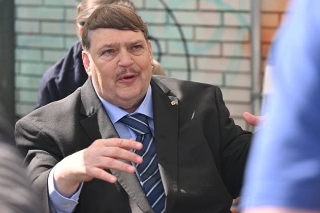 Memorial service for Holocaust held at site from which Jewish transports departed from Brno, kicking off Meeting Brno festival, attended by Sudeten German leader Bernd Posselt (pictured) in Brno, Czech Republic, May 21, 2026. (CTKxPhoto PetrxSvancara) CTKPhotoF202605210031501  CTKPhotoF202605210031501