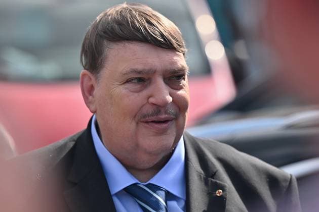 Memorial service for Holocaust held at site from which Jewish transports departed from Brno, kicking off Meeting Brno festival, attended by Sudeten German leader Bernd Posselt (pictured) in Brno, Czech Republic, May 21, 2026. (CTKxPhoto PetrxSvancara) CTKPhotoF202605210030801  CTKPhotoF202605210030801