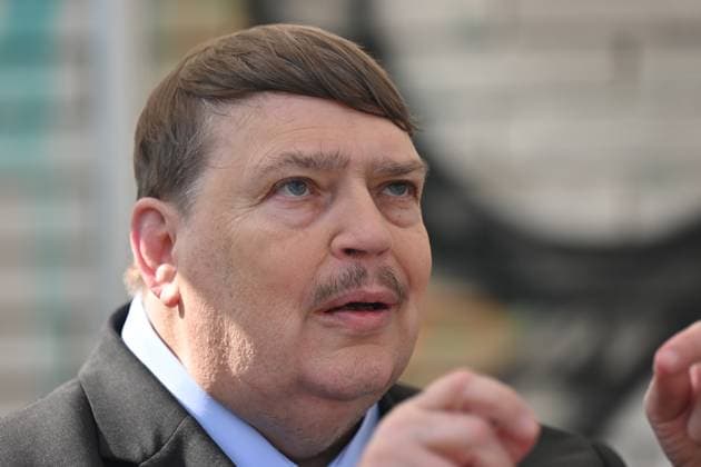 Memorial service for Holocaust held at site from which Jewish transports departed from Brno, kicking off Meeting Brno festival, attended by Sudeten German leader Bernd Posselt (pictured) in Brno, Czech Republic, May 21, 2026. (CTKxPhoto PetrxSvancara) CTKPhotoF202605210032001  CTKPhotoF202605210032001