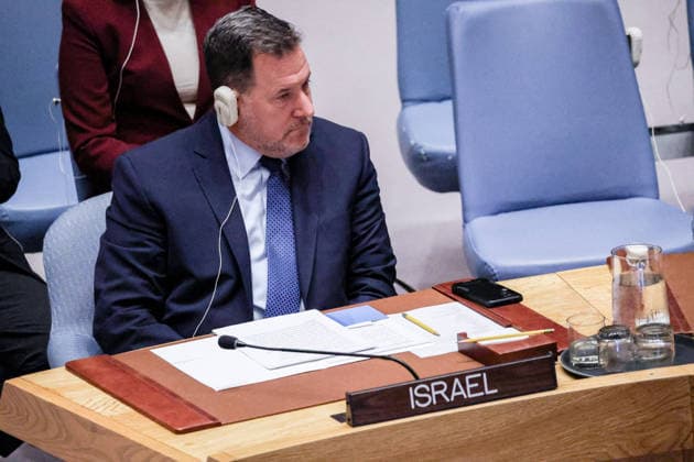 May 21, 2026, New York, New York, USA: JONATHAN MILLER, Deputy Permanent Representative of Israel to the United Nations, speaks during a UN Security Council meeting on Gaza and the Middle East at UNHQ, as members discussed humanitarian conditions, ceasefire violations and delays in the Board of Peace process. New York USA - ZUMAo116 20260521_znp_o116_008 Copyright: xBiancaxOterox