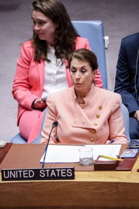 May 21, 2026, New York, New York, USA: TAMMY BRUCE, Deputy Permanent Representative of the United States to the United Nations, speaks during a UN Security Council meeting on Gaza and the Middle East at UNHQ, as members discussed humanitarian conditions, ceasefire violations and delays in the Board of Peace process. New York USA - ZUMAo116 20260521_znp_o116_002 Copyright: xBiancaxOterox