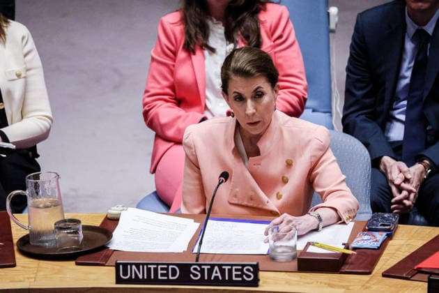 May 21, 2026, New York, New York, USA: TAMMY BRUCE, Deputy Permanent Representative of the United States to the United Nations, speaks during a UN Security Council meeting on Gaza and the Middle East at UNHQ, as members discussed humanitarian conditions, ceasefire violations and delays in the Board of Peace process. New York USA - ZUMAo116 20260521_znp_o116_001 Copyright: xBiancaxOterox