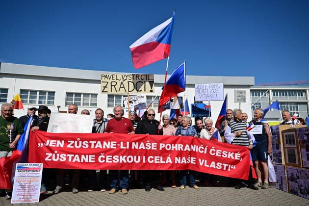 A manifestation happening Nema barikada (Dumb Barricade) to express opposition to the Sudeten German Congress in Brno, Czech Republic, on May 22, 2026. (CTKxPhoto VaclavxSalek) CTKPhotoP2026052202097  CTKPhotoP2026052202097