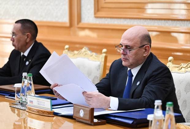 Turkmenistan CIS Government Heads Council 9171392 22.05.2026 Russian Prime Minister Mikhail Mishustin attends a narrow format meeting of the Commonwealth of Independent States (CIS) Heads of Government Council in Ashgabat, Turkmenistan. Alexander Miridonov Sputnik Ashgabat Turkmenistan  Copyright: xAlexanderxMiridonovx