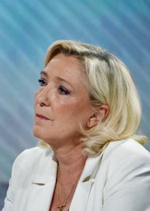 Marine Le Pen Appears On RMC BFMTV - Paris Marine Le Pen is interviewed by Apolline de Malherbe on RMC BFMTV in Paris, France on May 22, 2026. Photo by Alain Apaydin ABACAPRESS.COM Paris France  Copyright: xApaydinxAlain ABACAx