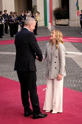Irish Prime Minister Micheal Martin™s Institutional Visit to Italy Italian Prime Minister Giorgia Meloni meets Irish Prime Minister Micheal Martin at Palazzo Chigi during the Irish leader™s institutional visit to Italy. Rome, May 22, 2026. Rome Italy Copyright: xAndreaxCalandrax