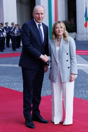 News - Giorgia Meloni meets with Irish Prime Minister Micheal Martin Italian Prime Minister Giorgia Meloni meets with Prime Minister of Ireland Micheal Martin on May 22, 2026 at Palazzo Chigi, Rome, Italy. Rome Palazzo Chigi Italy Copyright: xEmanuelaxVertollix xLiveMediax LPN_2464212