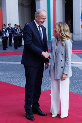 News - Giorgia Meloni meets with Irish Prime Minister Micheal Martin Italian Prime Minister Giorgia Meloni meets with Prime Minister of Ireland Micheal Martin on May 22, 2026 at Palazzo Chigi, Rome, Italy. Rome Palazzo Chigi Italy Copyright: xEmanuelaxVertollix xLiveMediax LPN_2464214