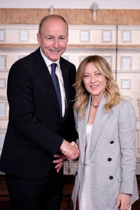 Irish Prime Minister Micheal Martin™s Institutional Visit to Italy Italian Prime Minister Giorgia Meloni meets Irish Prime Minister Micheal Martin at Palazzo Chigi during the Irish leader™s institutional visit to Italy. Rome, May 22, 2026. Rome Italy Copyright: xAndreaxCalandrax