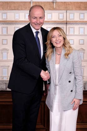 Irish Prime Minister Micheal Martin™s Institutional Visit to Italy Italian Prime Minister Giorgia Meloni meets Irish Prime Minister Micheal Martin at Palazzo Chigi during the Irish leader™s institutional visit to Italy. Rome, May 22, 2026. Rome Italy Copyright: xAndreaxCalandrax