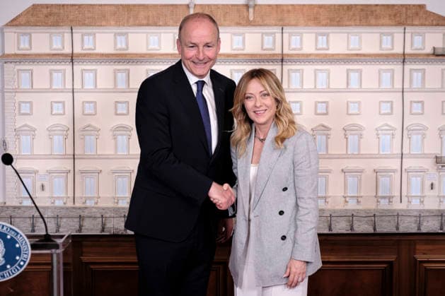 Irish Prime Minister Micheal Martin™s Institutional Visit to Italy Italian Prime Minister Giorgia Meloni meets Irish Prime Minister Micheal Martin at Palazzo Chigi during the Irish leader™s institutional visit to Italy. Rome, May 22, 2026. Rome Italy Copyright: xAndreaxCalandrax
