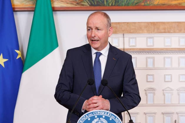 News - Giorgia Meloni meets with Irish Prime Minister Micheal Martin Italian Prime Minister Giorgia Meloni (not in view and Prime Minister of Ireland Micheal Martin attend a press conference after the meeting at Palazzo Chigi on May 22, 2026, Rome, Italy. Rome Palazzo Chigi Italy Copyright: xEmanuelaxVertollix xLiveMediax LPN_2464499