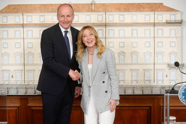 Italy, Rome, 22 May, 2026 - Chigi Palace, italian Prime Minister Giorgia Meloni receives Micheal Martin, Prime minister of Ireland. Italy, Rome, 22 May, 2026: Chigi Palace, italian Prime Minister Giorgia Meloni receives Micheal Martin, Prime minister of Ireland., Credit:Stefano Carofei Agenzia Sintesi Avalon Italy, Rome Copyright: xStefanoxCarofeix xAgenziaxSintesix xAvalonx 1104185971