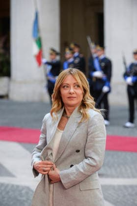 Italy, Rome, 22 May, 2026 - Chigi Palace, italian Prime Minister Giorgia Meloni receives Micheal Martin, Prime minister of Ireland. Italy, Rome, 22 May, 2026: Chigi Palace, italian Prime Minister Giorgia Meloni receives Micheal Martin, Prime minister of Ireland. In the photo Giorgia Meloni, Credit:Stefano Carofei Agenzia Sintesi Avalon Italy, Rome  Copyright: xStefanoxCarofeix xAgenziaxSintesix xAvalonx 1104185989