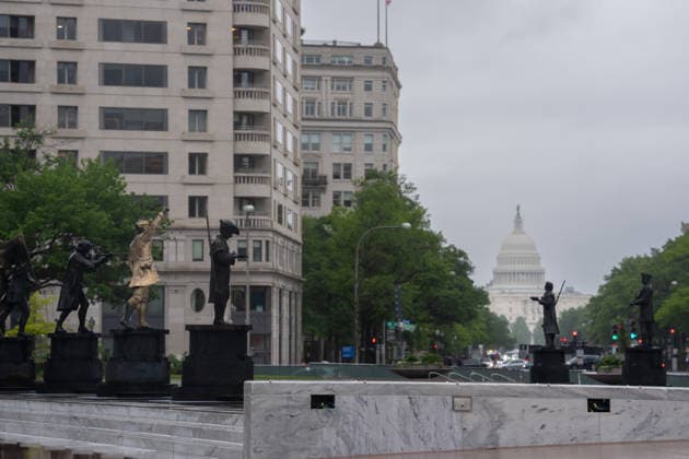 May 22, 2026, Washington, Dc, United States: New statues have appears in Freedom Plaza, just blocks from the White House in Washington, DC on May 22, 2026. The statutes are part of President Donald TrumpÃ¢â‚¬â ¢s beautification efforts of federal parks and lands in the Capitol. Washington United States - ZUMAl312 20260522_znp_l312_054 Copyright: xAndrewxLeydenx