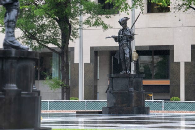 May 22, 2026, Washington, Dc, United States: New statues have appears in Freedom Plaza, just blocks from the White House in Washington, DC on May 22, 2026. The statutes are part of President Donald TrumpÃ¢â‚¬â ¢s beautification efforts of federal parks and lands in the Capitol. Washington United States - ZUMAl312 20260522_znp_l312_051 Copyright: xAndrewxLeydenx