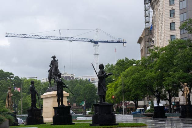 May 22, 2026, Washington, Dc, United States: New statues have appears in Freedom Plaza, just blocks from the White House in Washington, DC on May 22, 2026. The statutes are part of President Donald TrumpÃ¢â‚¬â ¢s beautification efforts of federal parks and lands in the Capitol. Washington United States - ZUMAl312 20260522_znp_l312_039 Copyright: xAndrewxLeydenx