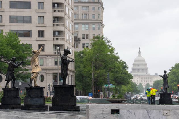 May 22, 2026, Washington, Dc, United States: New statues have appears in Freedom Plaza, just blocks from the White House in Washington, DC on May 22, 2026. The statutes are part of President Donald TrumpÃ¢â‚¬â ¢s beautification efforts of federal parks and lands in the Capitol. Washington United States - ZUMAl312 20260522_znp_l312_034 Copyright: xAndrewxLeydenx