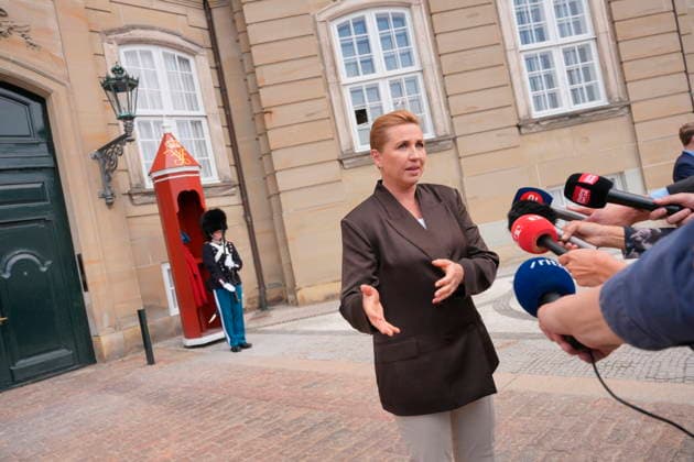 Denmark Politics Acting Prime Minister Mette Frederiksen after her visit to the King at Amalienborg Palace in Copenhagen, Denmark, Saturday, May 23, 2026 After Saturday s royal round, it is clear that acting Prime Minister Mette Frederiksen S is once again the royal investigator pointed to form a new Danish government , Copenhagen Denmark  Copyright: EmilxHelmsx spdk20260523-142137-L