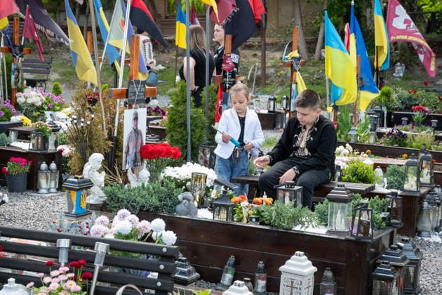 Commemoration procession held on Heroes Day in Lviv, Ukraine LVIV, UKRAINE, MAY 23: Military and civilians take part in a ceremony to honor the memory of fallen servicemen at the honorary burial grounds at the Lychakiv Cemetery during the Day of Heroes of Ukraine in Lviv, Ukraine, May 23, 2026. Also on this day, military personnel, police, members of youth organizations and civilians marched through the city in a solemn procession dedicated to all participants of the ATO JFO, war veterans and participants who died or are fighting for the freedom of Ukraine. Olena Znak Anadolu Lviv Ukraine. Editorial use only. Please get in touch for any other usage. Copyright: x2026xAnadoluxOlenaxZnakx