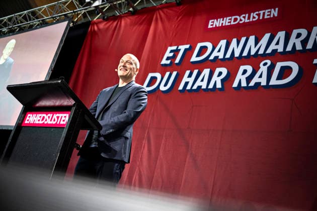 Denmark Politics Pelle Dragsted, political spokesperson for the Red Green Alliance speaks during the political partys annual meeting at Hafnia Hallen in Copenhagen, Denmark, Saturday May 23, 2026 , Copenhagen Denmark  Copyright: NILSxMEILVANG NilsxMeilvangx spdk20260523-161422-L