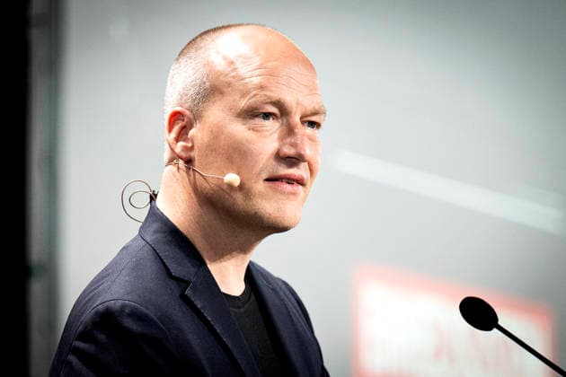 Denmark Politics Pelle Dragsted, political spokesperson for the Red Green Alliance speaks during the political partys annual meeting at Hafnia Hallen in Copenhagen, Denmark, Saturday May 23, 2026 , Copenhagen Denmark  Copyright: NILSxMEILVANG NilsxMeilvangx spdk20260523-161414-L