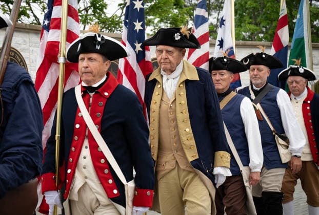 May 23, 2026, Canton, Georgia, USA: Sons of the American Revolution chapter color guard marches marches to the Memorial Day ceremony at Georgia National Cemetery. Canton USA - ZUMAn03_ 20260523_zaf_n03_009 Copyright: xRobinxRaynex