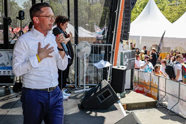 CSD Hannover 2026 Motto We write the future Equal rights Self-determined Queer Speech Falko Mohrs SPD Lower Saxony Minister for Science and Culture Hannover Opernplatz, Stage Lower Saxony, Hannover Region Germany