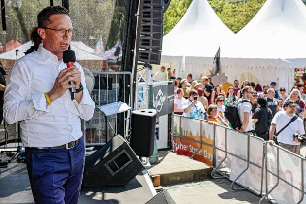 CSD Hannover 2026 Motto We write the future Equal rights Self-determined Queer Speech Falko Mohrs SPD Lower Saxony Minister for Science and Culture Hannover Opernplatz, Stage Lower Saxony, Hannover Region Germany