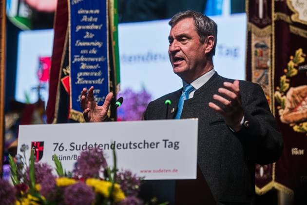 Bavarian Prime Minister Markus Soder address the 76th Sudeten German Congress in Brno continued at Brno Exhibition Centre on Saturday, May 24, 2026. (CTKxPhoto PatrikxUhlir) CTKPhotoP2026052403081  CTKPhotoP2026052403081