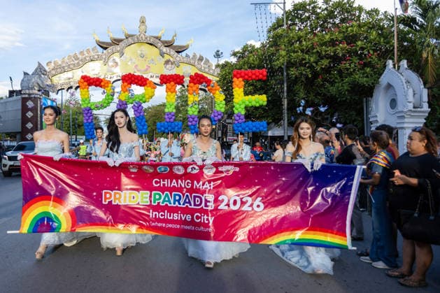 May 24, 2026, Chiang Mai, Thailand: Participants hold a banner during The Chiang Mai Pride Parade 2026 celebrations. The Chiang Mai Pride Parade 2026 took place in Chiang Mai, Thailand. Chiang Mai province holds Thailandis first Pride Month celebrations annually, promoting gender equality, diversity, and human rights as part of Pride Month activities in northern Thailand. Chiang Mai Thailand  - ZUMAs197 20260524_aaa_s197_134 Copyright: xPongmanatxTasirix