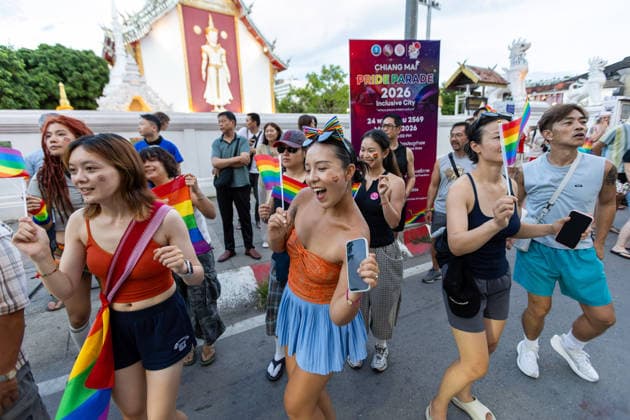 May 24, 2026, Chiang Mai, Thailand: People in costumes participate in The Chiang Mai Pride Parade. The Chiang Mai Pride Parade 2026 took place in Chiang Mai, Thailand. Chiang Mai province holds Thailandis first Pride Month celebrations annually, promoting gender equality, diversity, and human rights as part of Pride Month activities in northern Thailand. Chiang Mai Thailand  - ZUMAs197 20260524_aaa_s197_142 Copyright: xPongmanatxTasirix