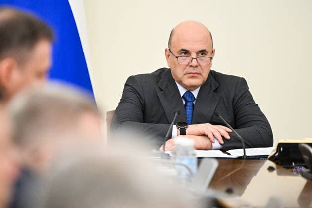 RUSSIA, MOSCOW - MAY 25, 2026: Mikhail Mishustin, Prime Minister of Russia, holds a meeting with his deputies at the House of the Government. Alexander Miridonov POOL TASS  93018542
