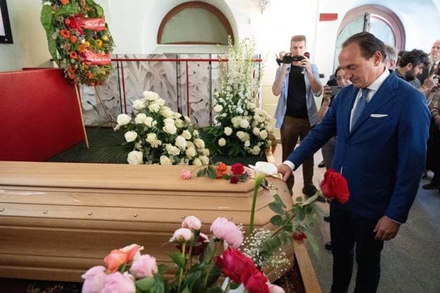 May 24, 2026, Pollenzo, Cn, Italy: Alberto Cirio, President of the Piedmont Region, at the funeral ceremony for Carlo Petrini, founder of Slow Food, the Terra Madre food fair, and the University of Pollenzo. Pollenzo, May 24, 2026 Pollenzo Italy - ZUMAa289 20260524_zia_a289_050 Copyright: xSelenexDanielex xAgfx