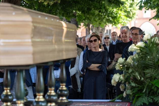May 24, 2026, Pollenzo, Cn, Italy: Chiara Petrini at the funeral of her brother Carlo Petrini, founder of Slow Food, the Terra Madre food fair, and the University of Pollenzo. Pollenzo, May 24, 2026 Pollenzo Italy  - ZUMAa289 20260524_zia_a289_088 Copyright: xSelenexDanielex xAgfx