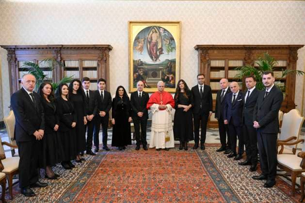ITALY - POPE LEO XIV RECEIVES IN PRIVATA AUDIENCE HIS EXCELLENCY NR BAJRAM BAGAJ IN THE VATICAN- 2026 5 25 Italy, Rome, Vatican, 2026 5 25.Pope Leo XIV receives in a private audience His Excellency Mr. Bajram Begaj, President of the Republic of Albania in The Vatican EDITORIAL USE ONLY - NO BOOKS Copyright: xVATICANxMEDIAx